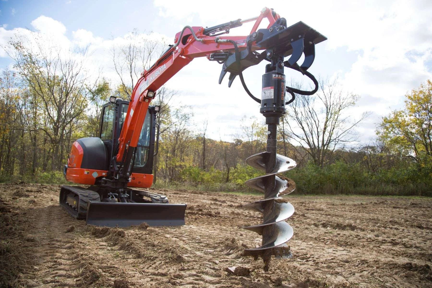Excavator Earth Auger in use